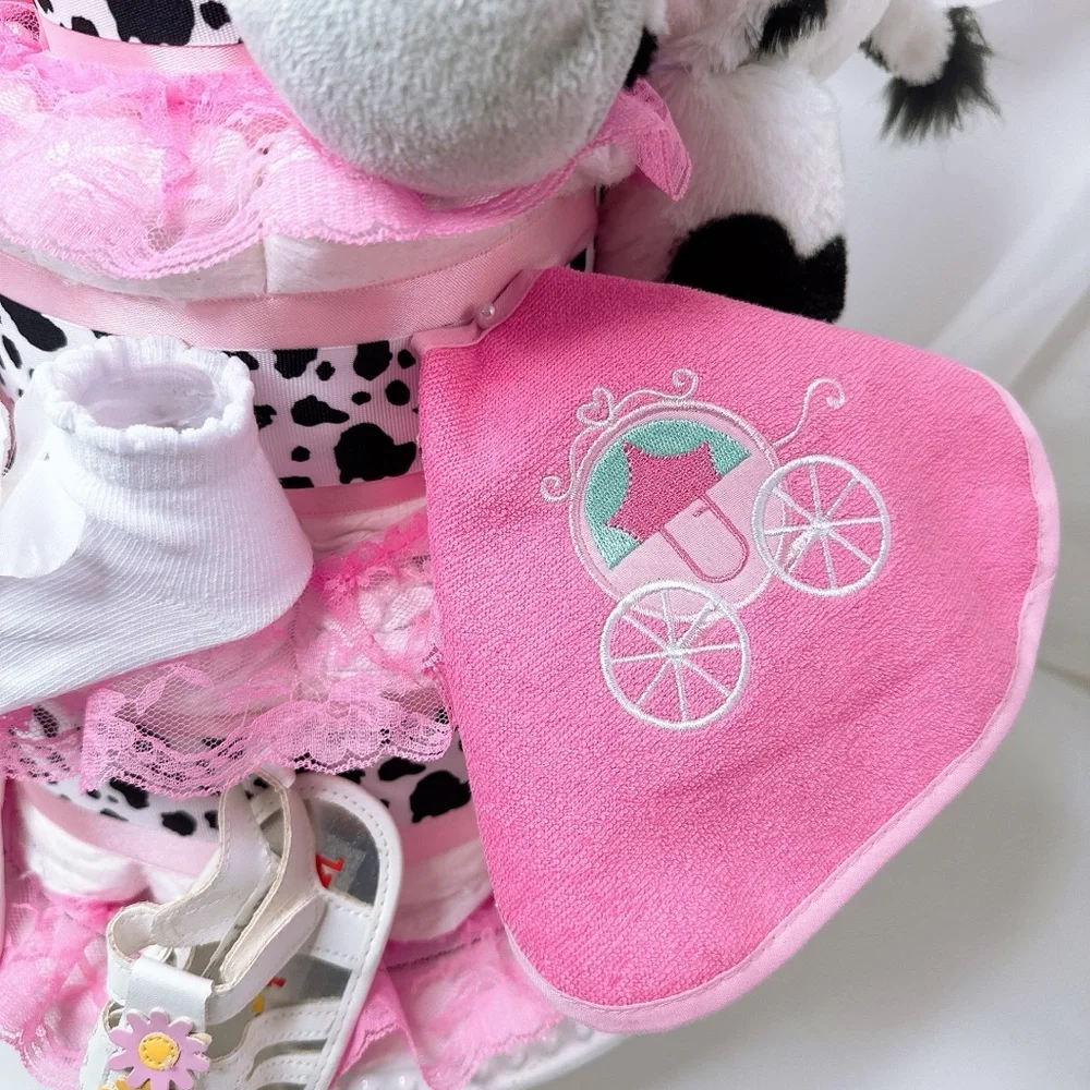 Cow Diaper Cake, Farm Baby Shower